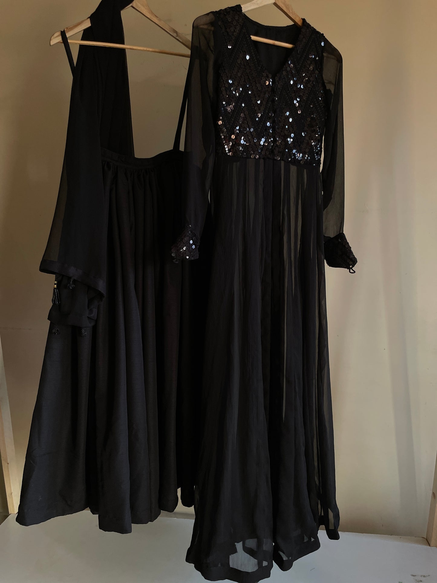 Beautiful Embriodery Black Frock